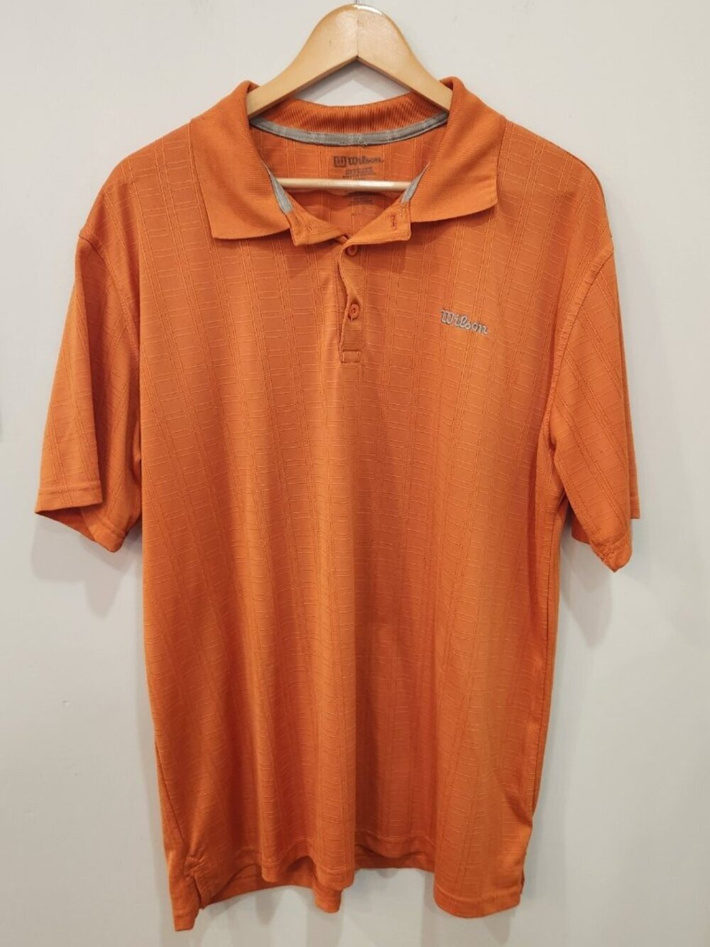 Vintage Wilson Polo Shirt Short Sleeve Embroidered Logo Orange Golf Mens XL